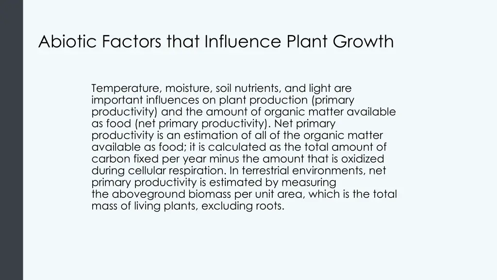 abiotic factors that influence plant growth