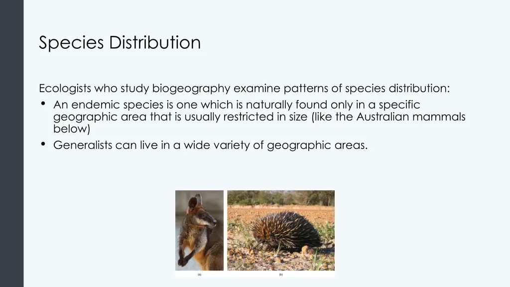 species distribution