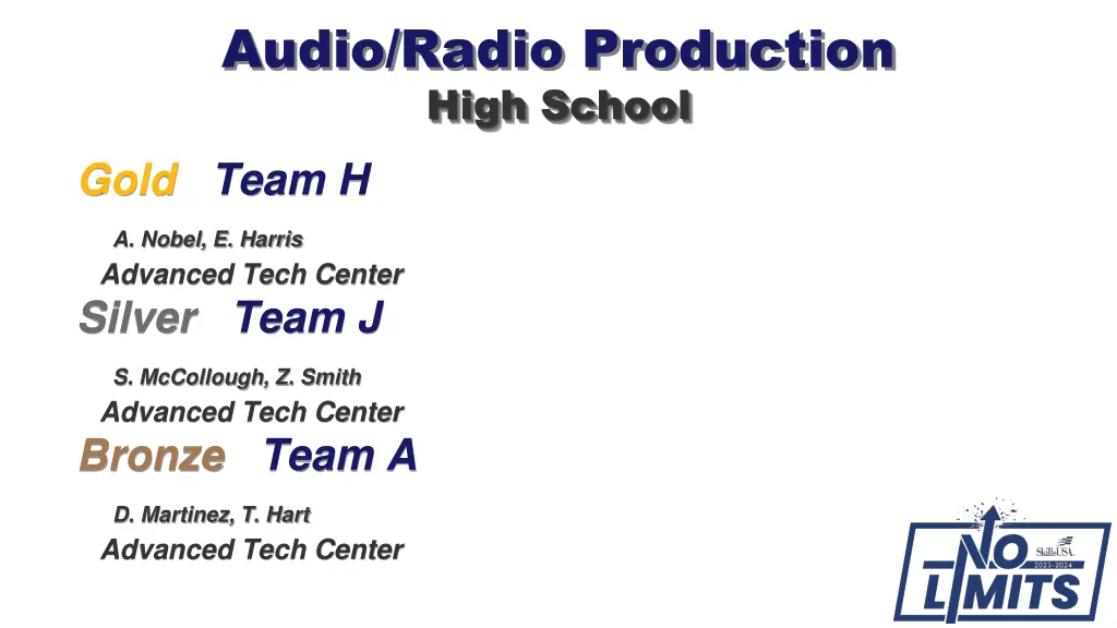 audio radio production high school gold team h