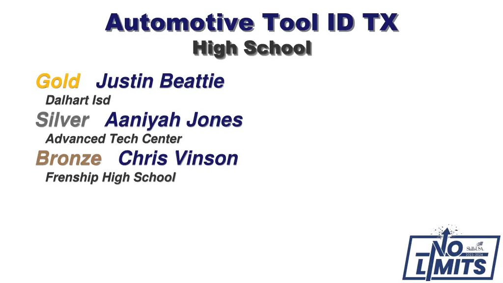 automotive tool id tx high school gold justin