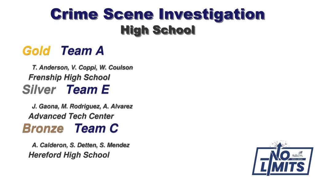 crime scene investigation high school gold team a