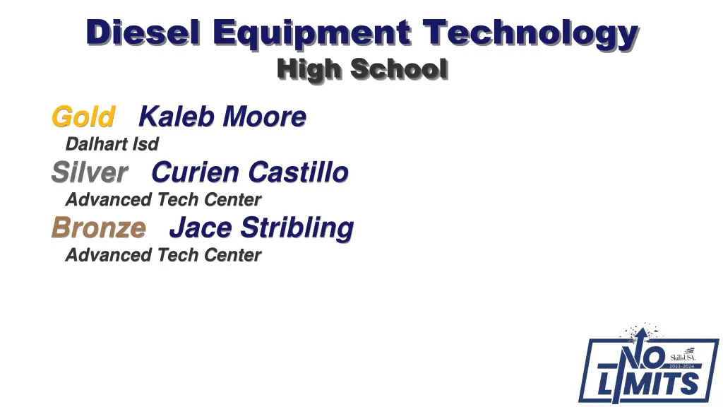 diesel equipment technology high school gold