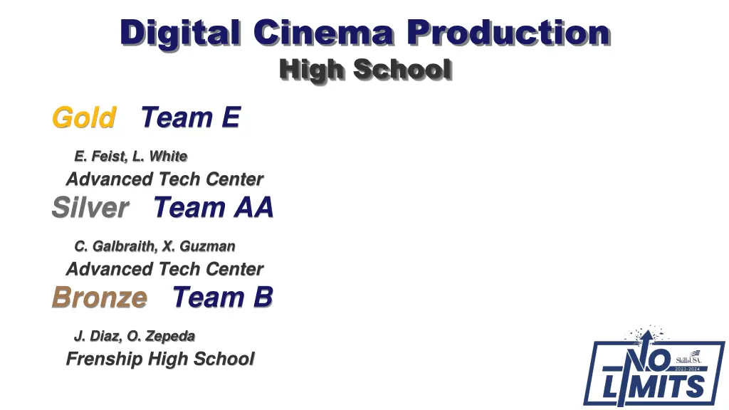 digital cinema production high school gold team e