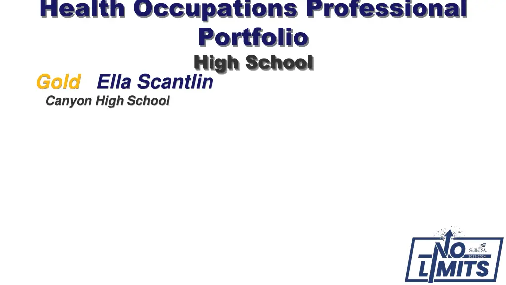 health occupations professional portfolio high