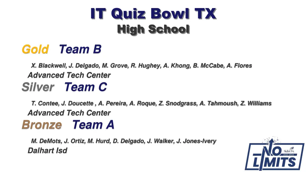 it quiz bowl tx high school