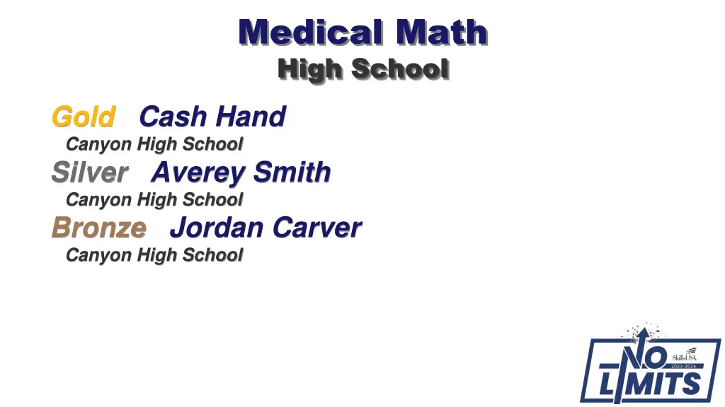 medical math high school