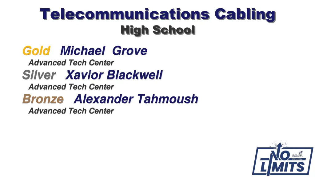 telecommunications cabling high school gold