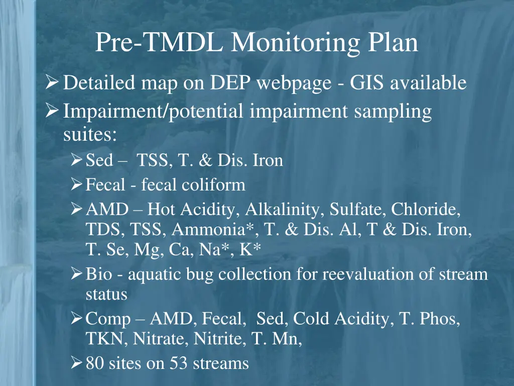 pre tmdl monitoring plan 2