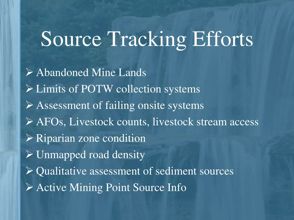 source tracking efforts