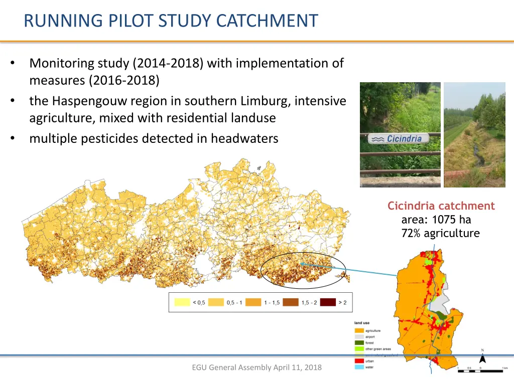 running pilot study catchment