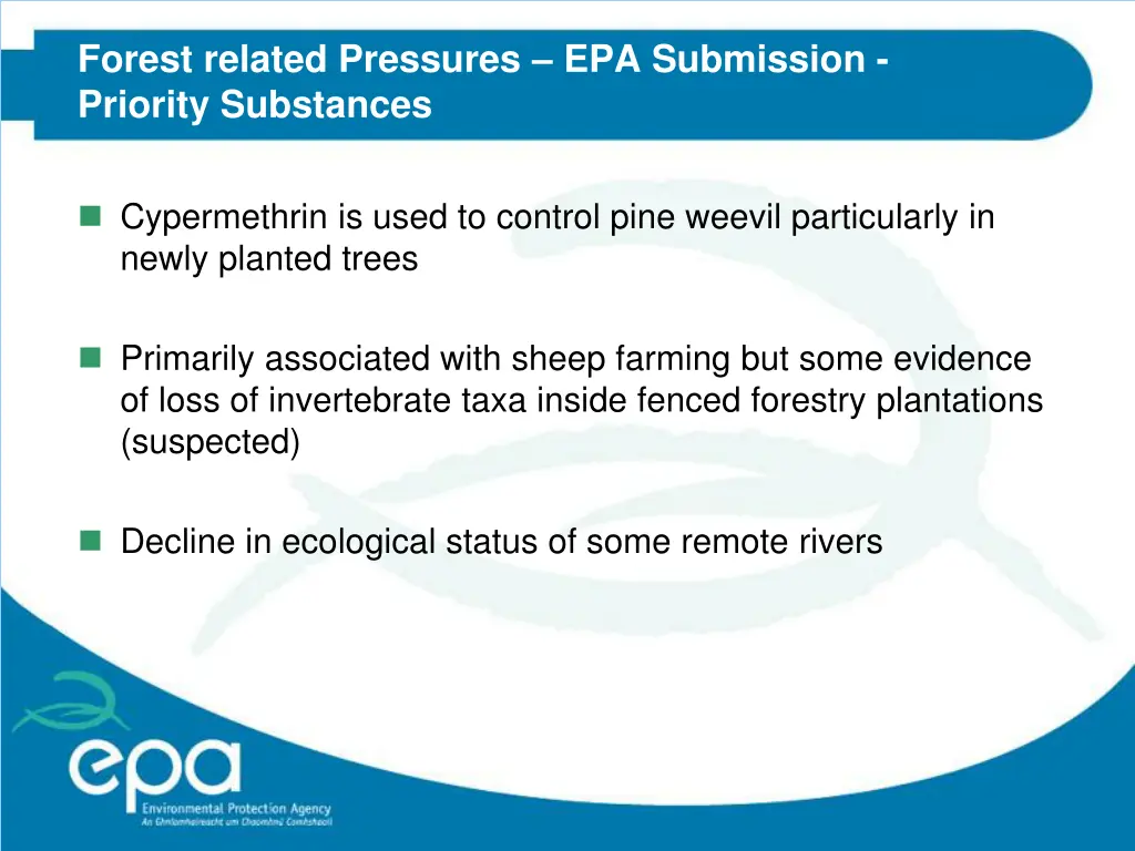 forest related pressures epa submission priority