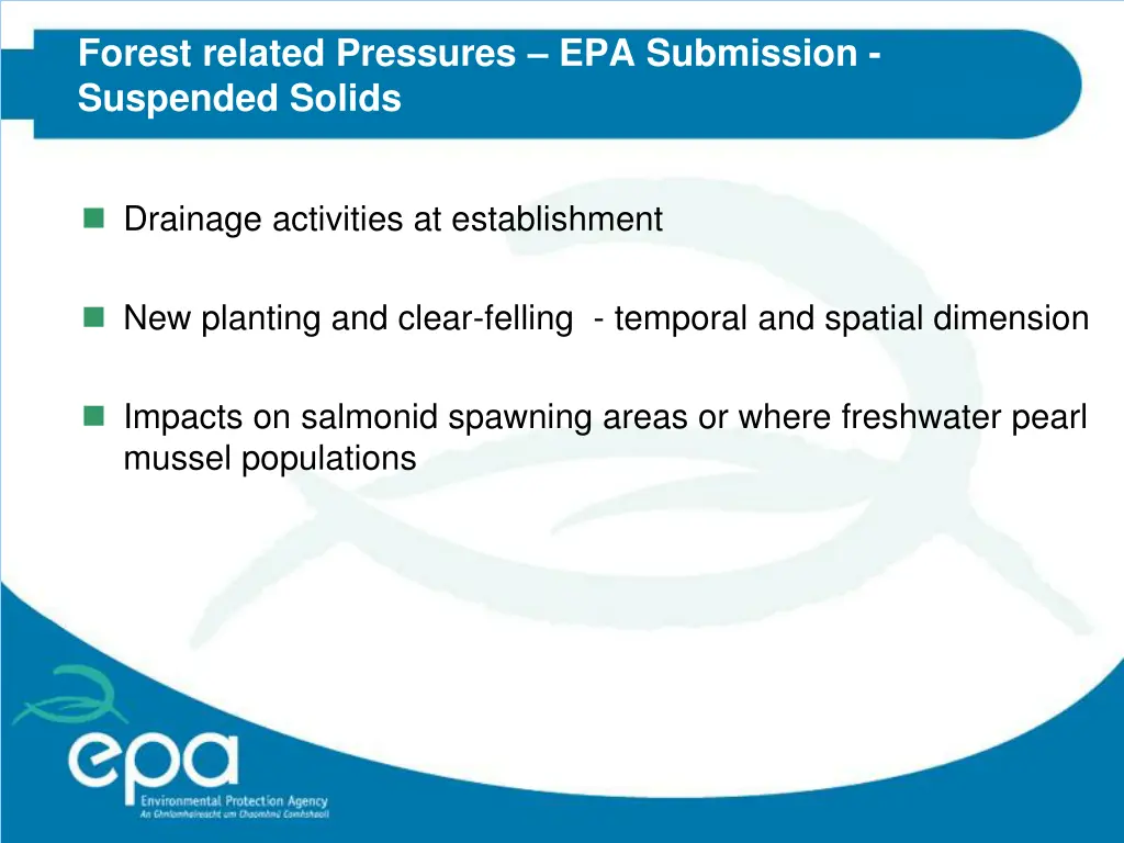 forest related pressures epa submission suspended