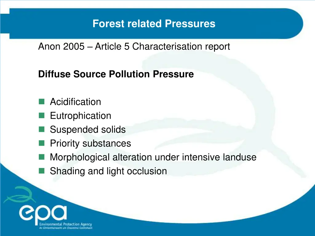 forest related pressures