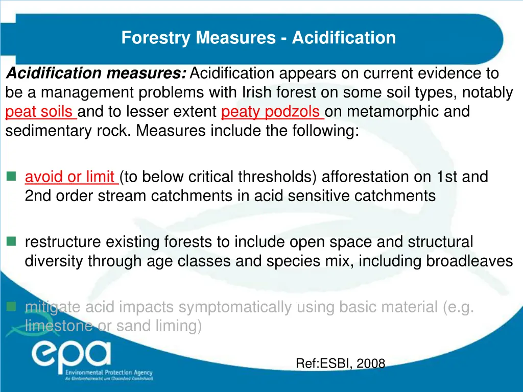 forestry measures acidification