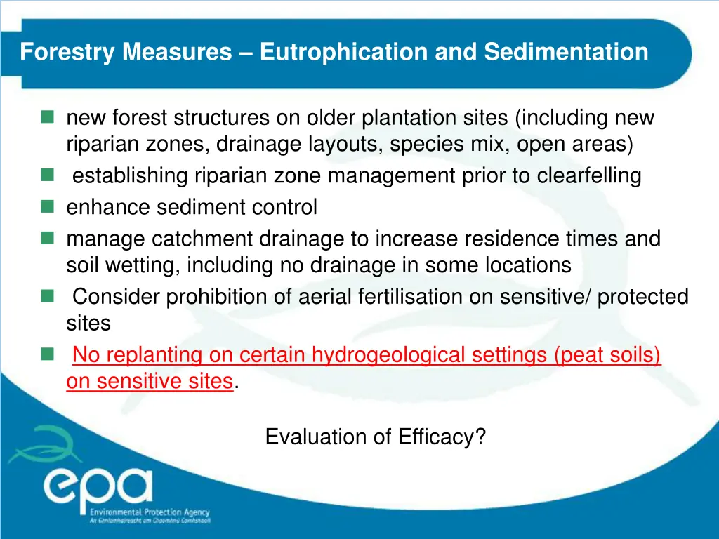 forestry measures eutrophication and sedimentation 1