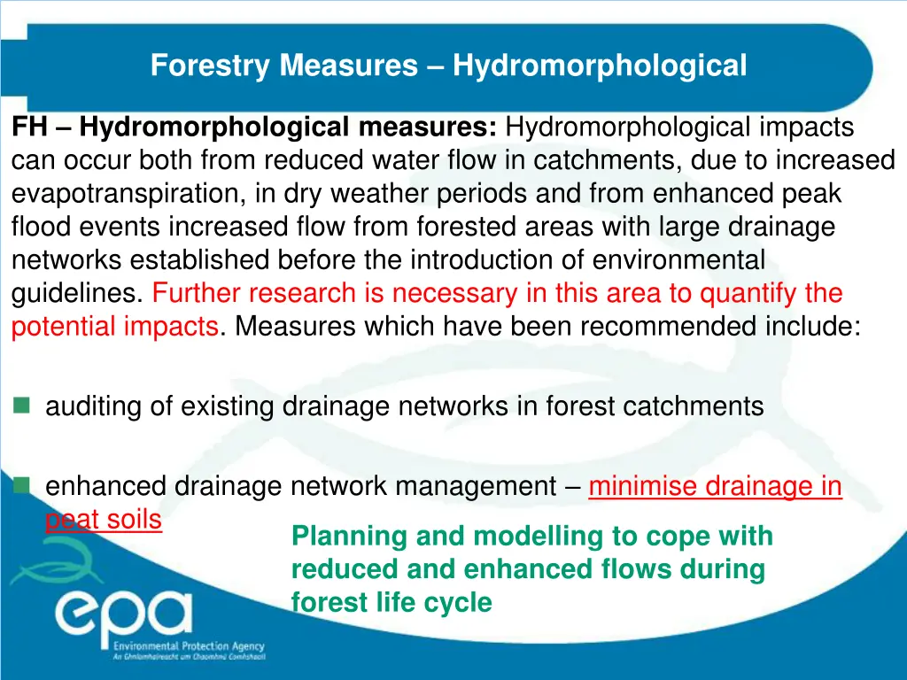 forestry measures hydromorphological