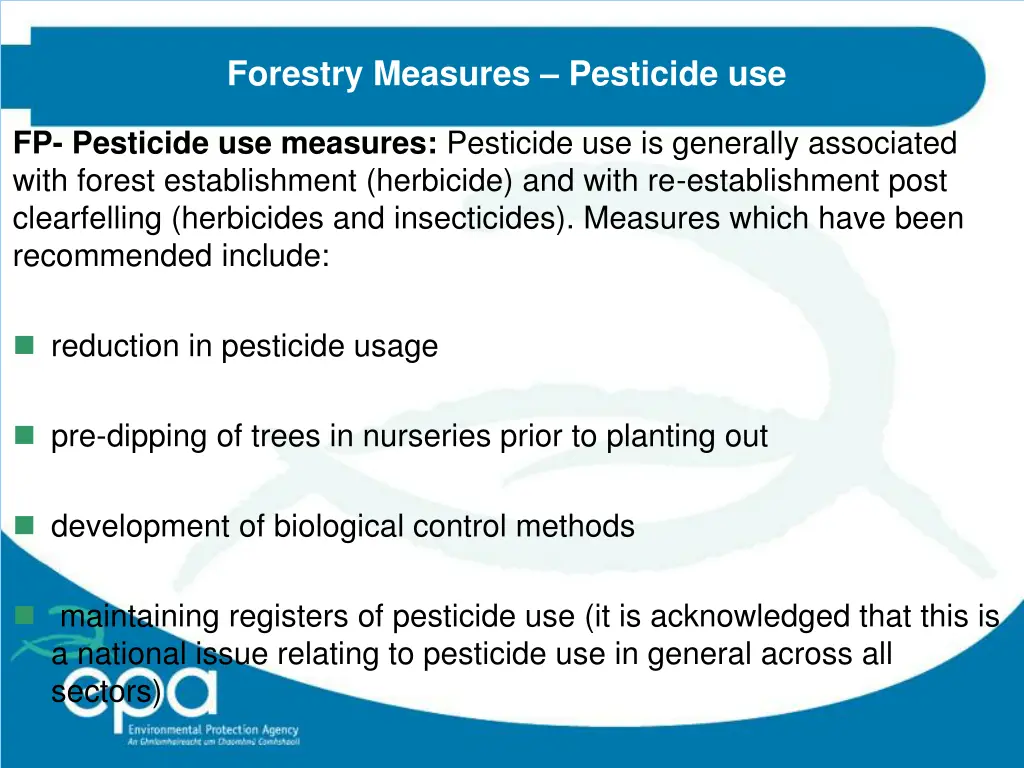 forestry measures pesticide use