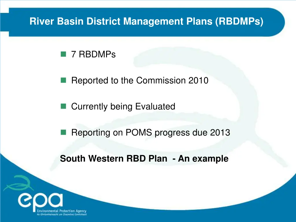 river basin district management plans rbdmps