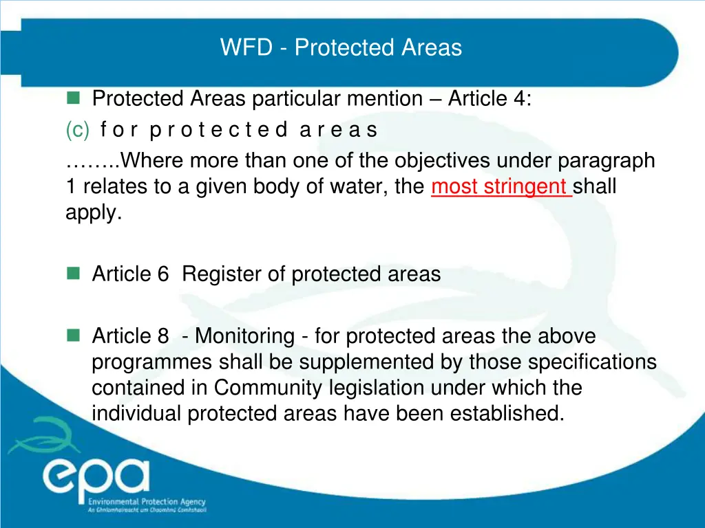 wfd protected areas