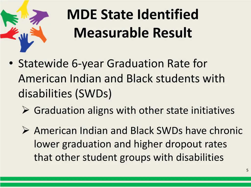 mde state identified measurable result 1