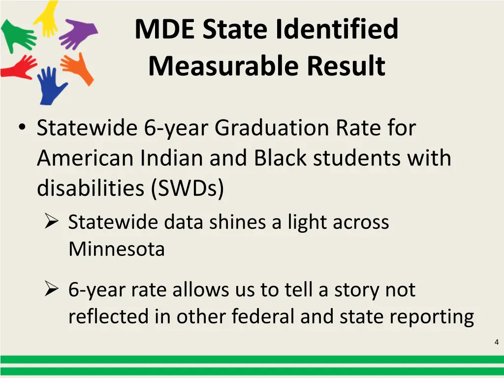 mde state identified measurable result