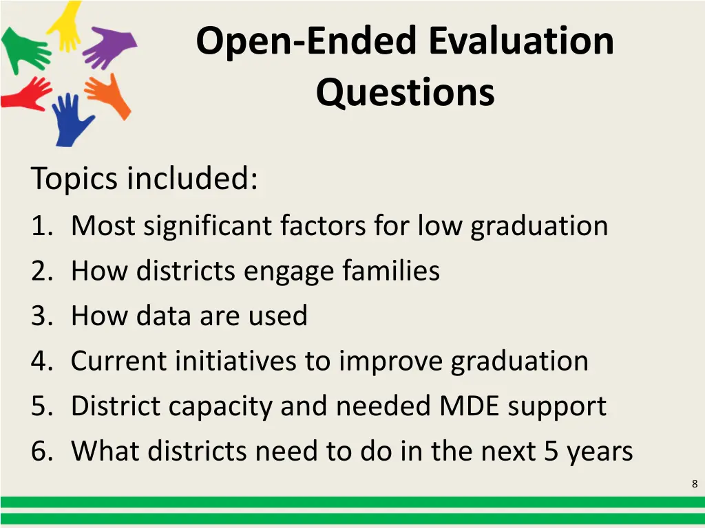 open ended evaluation questions