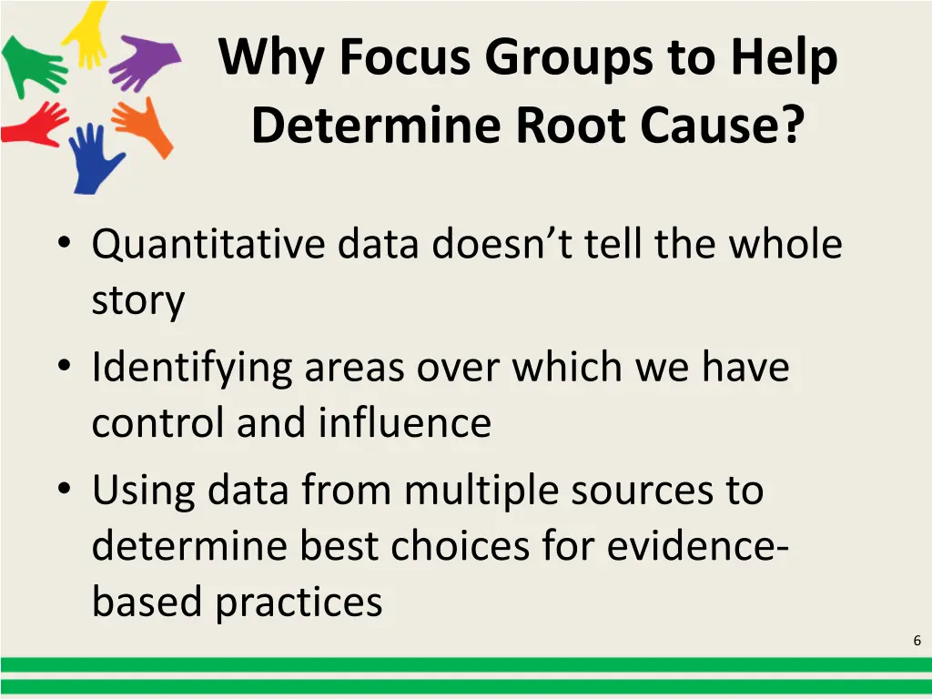 why focus groups to help determine root cause