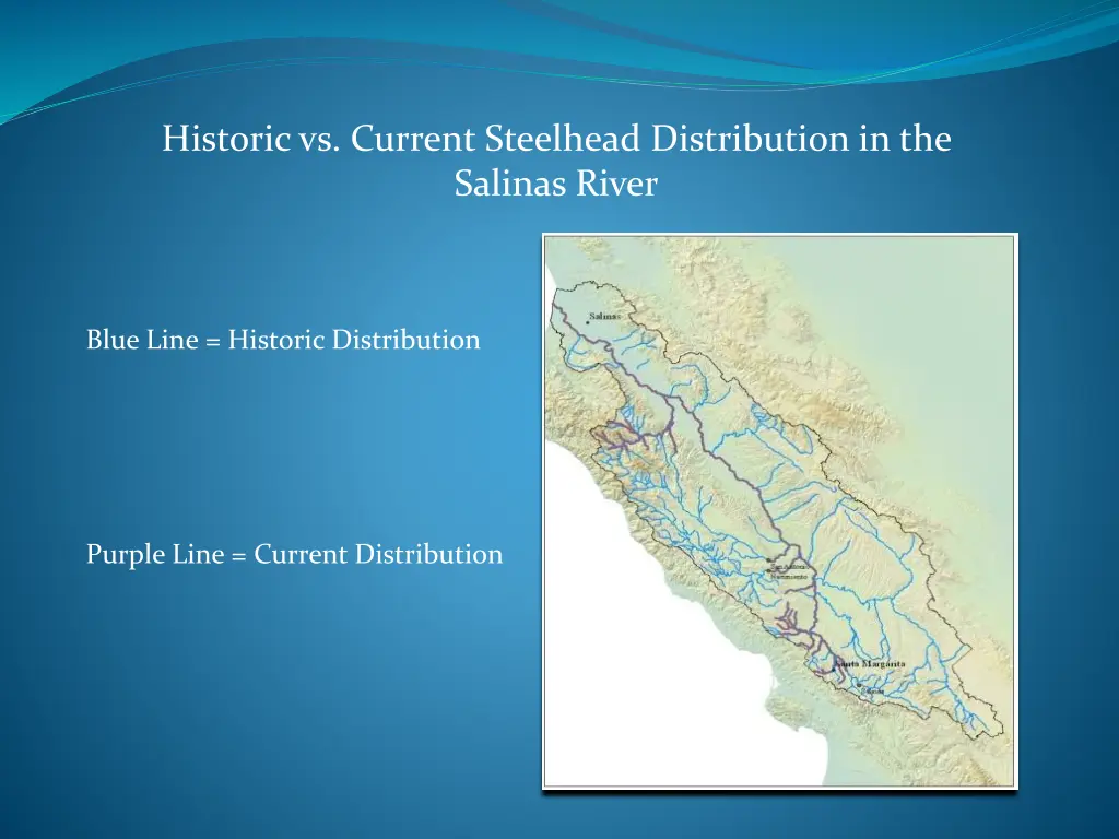 historic vs current steelhead distribution