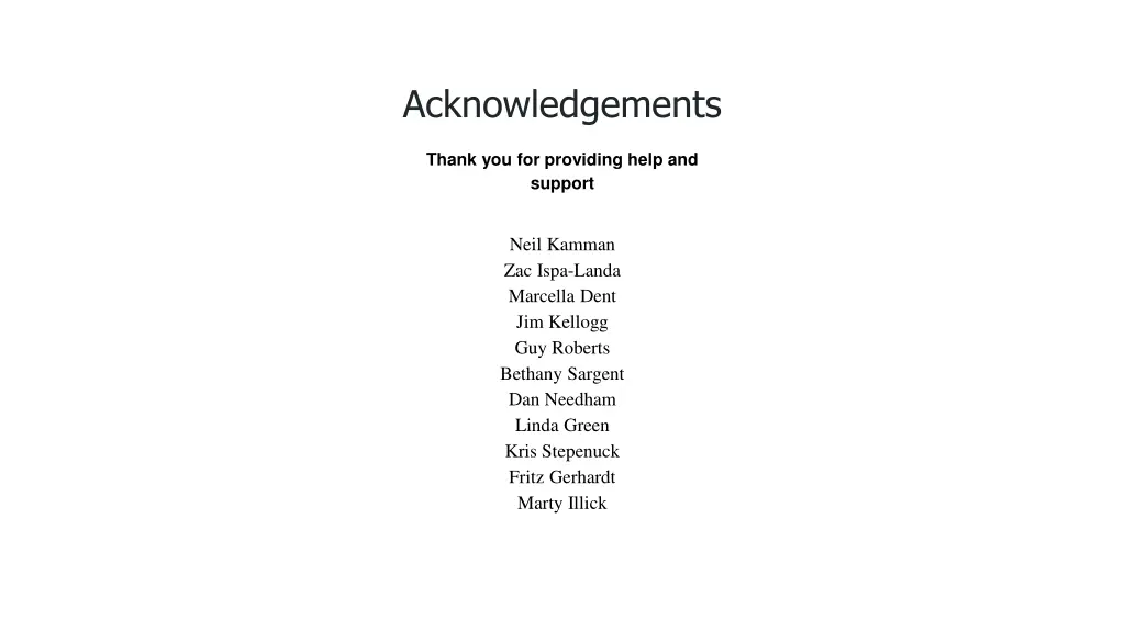 acknowledgements