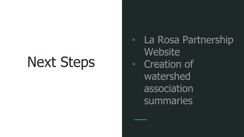 la rosa partnership website creation of watershed