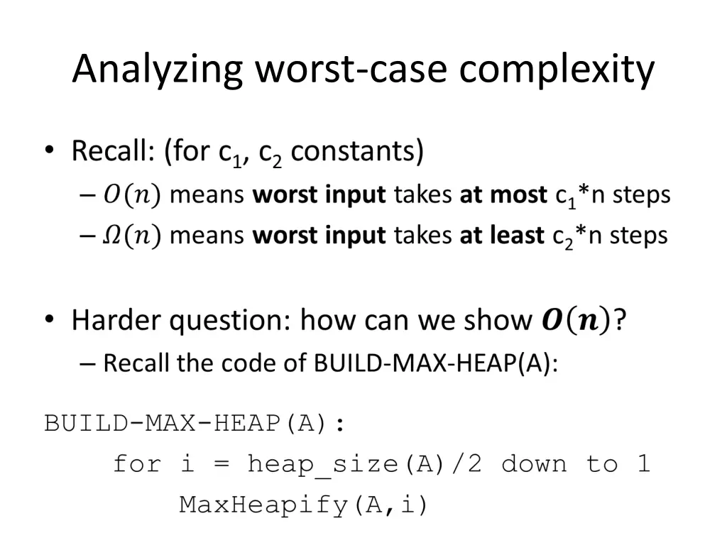 analyzing worst case complexity 1