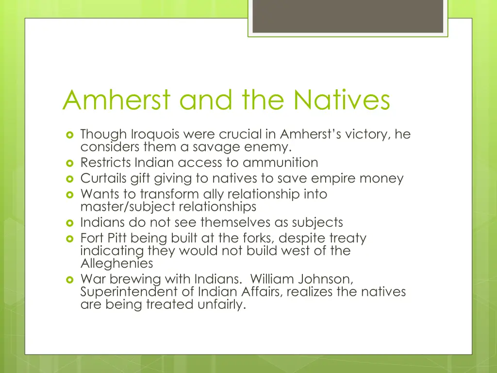 amherst and the natives