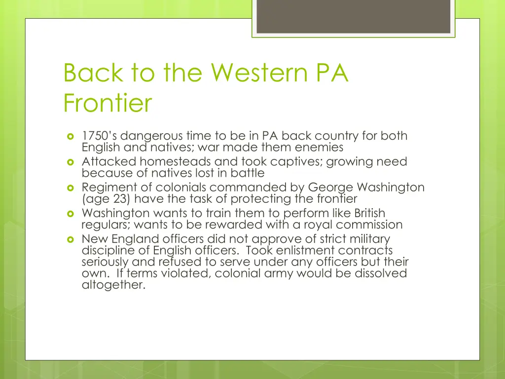 back to the western pa frontier