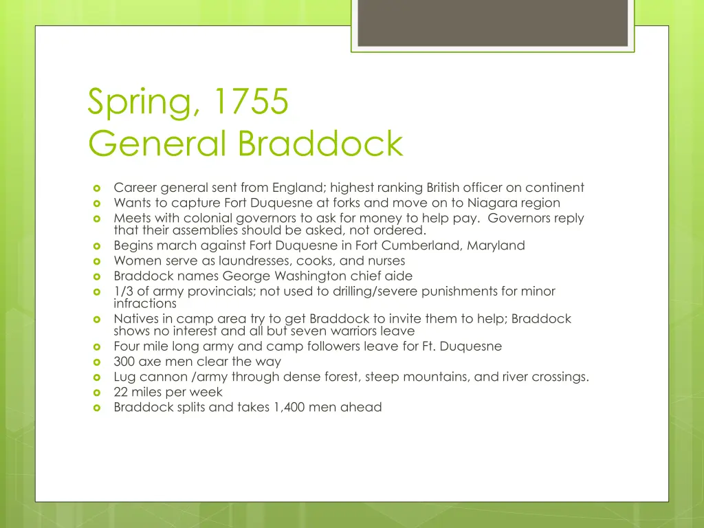 spring 1755 general braddock