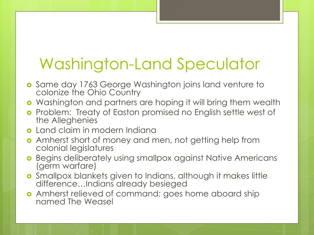 washington land speculator