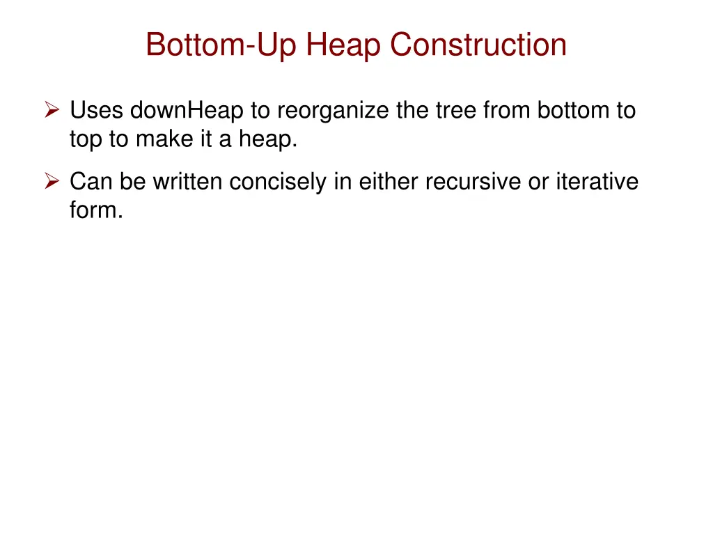 bottom up heap construction 1