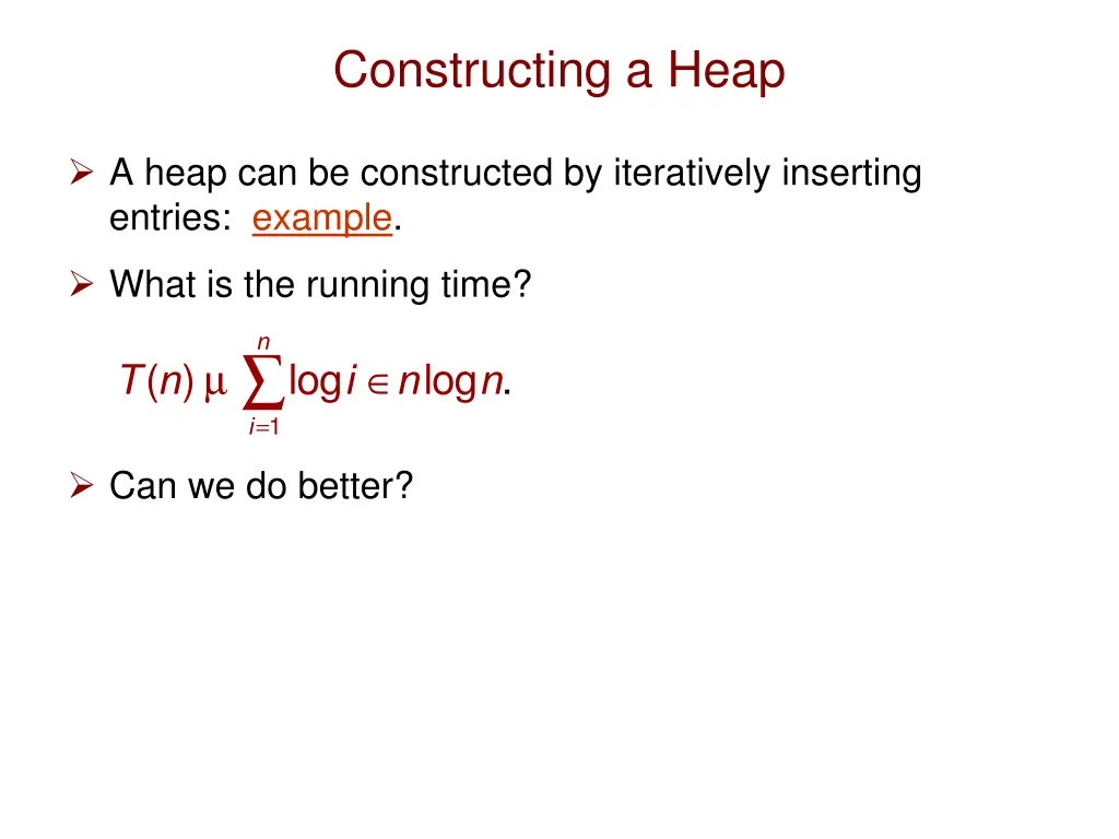 constructing a heap