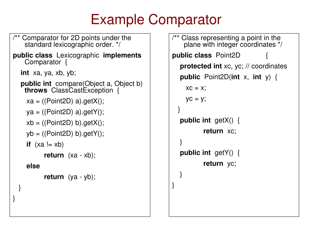 example comparator