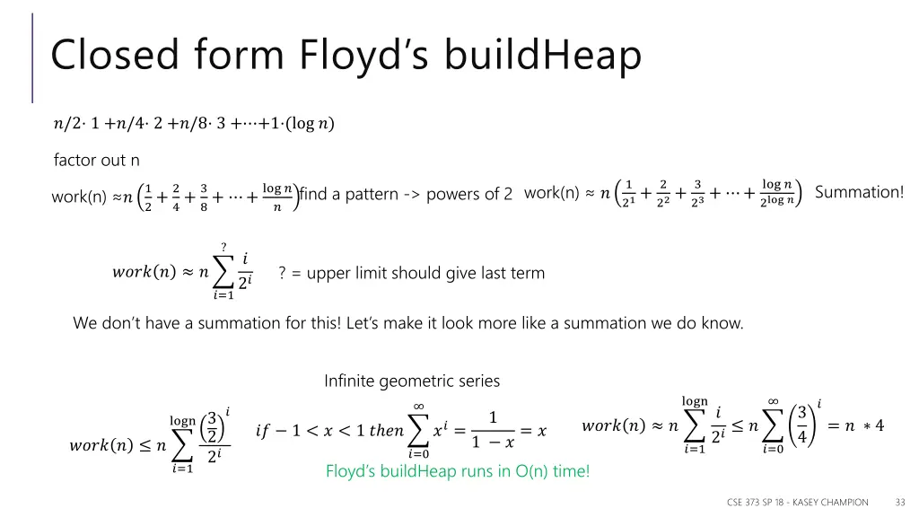 closed form floyd s buildheap