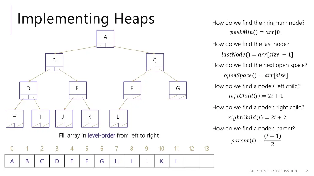 implementing heaps