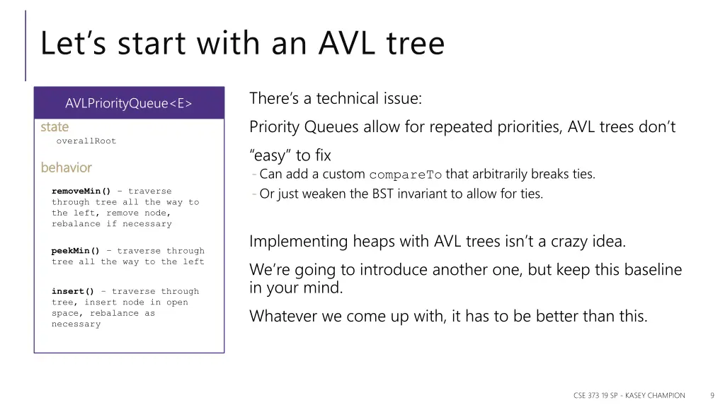 let s start with an avl tree