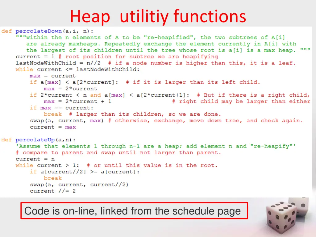 heap utilitiy functions