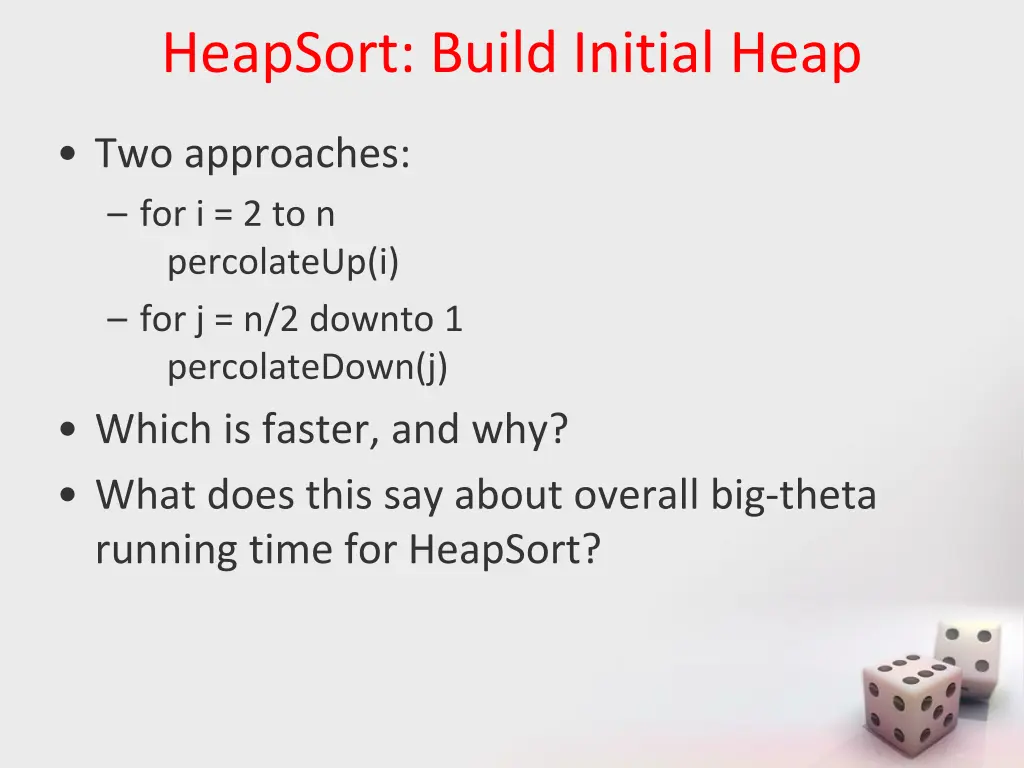 heapsort build initial heap