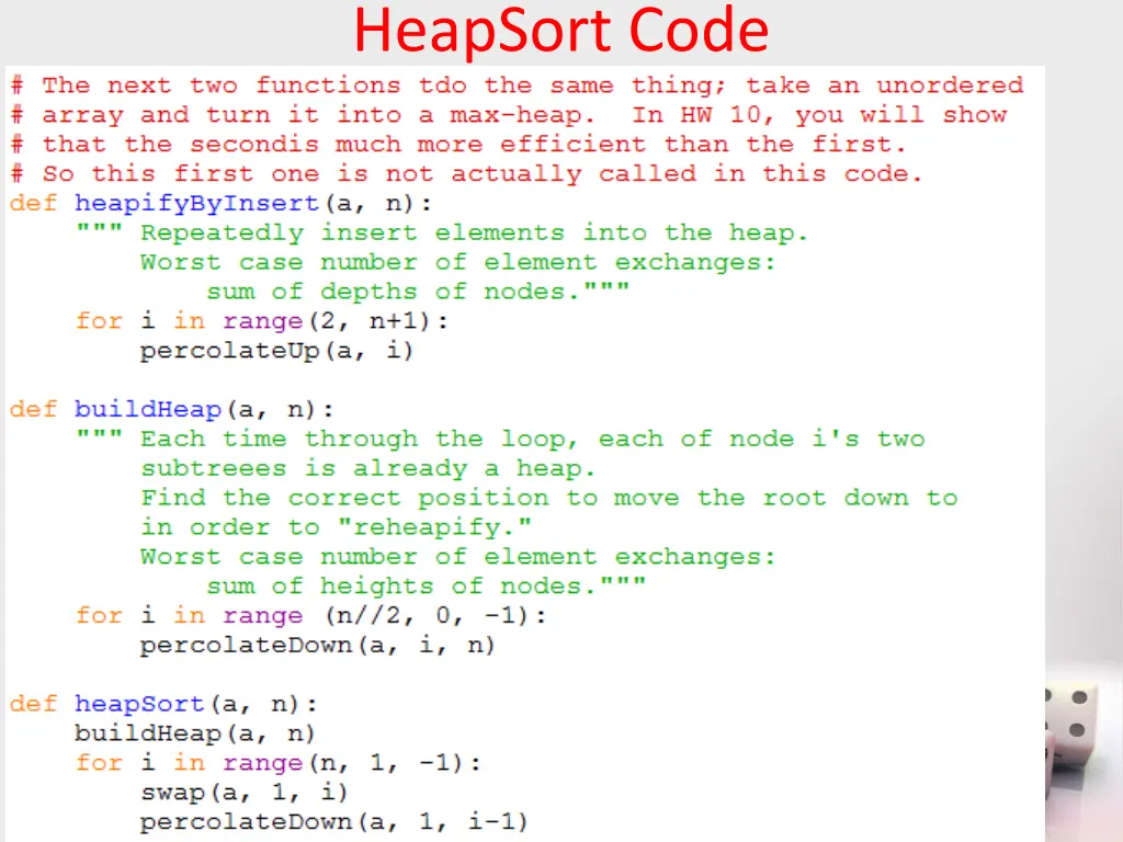 heapsort code