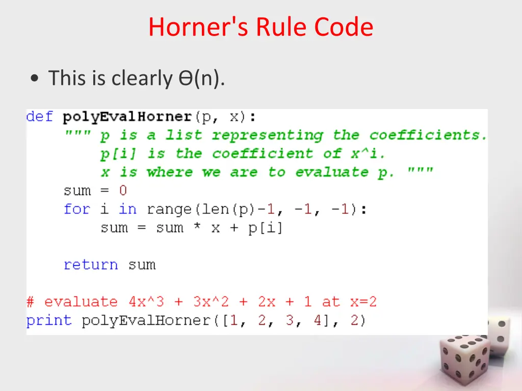 horner s rule code