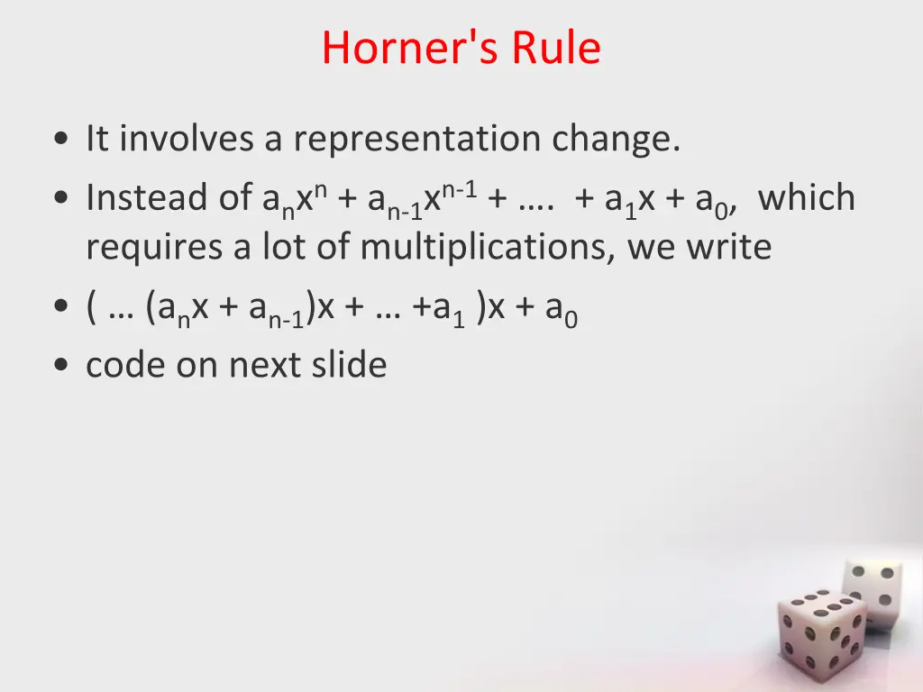 horner s rule