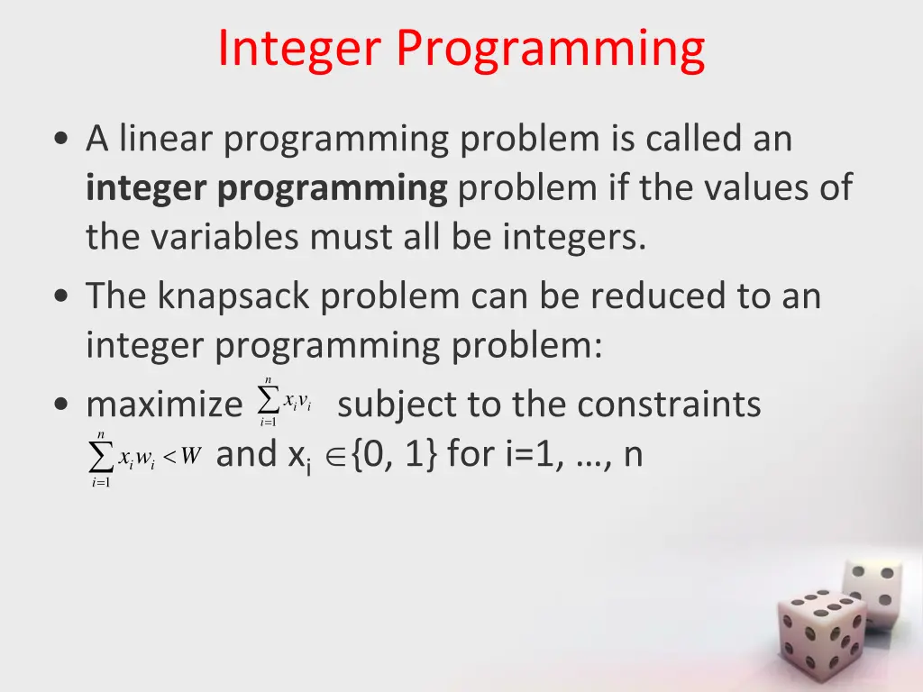 integer programming