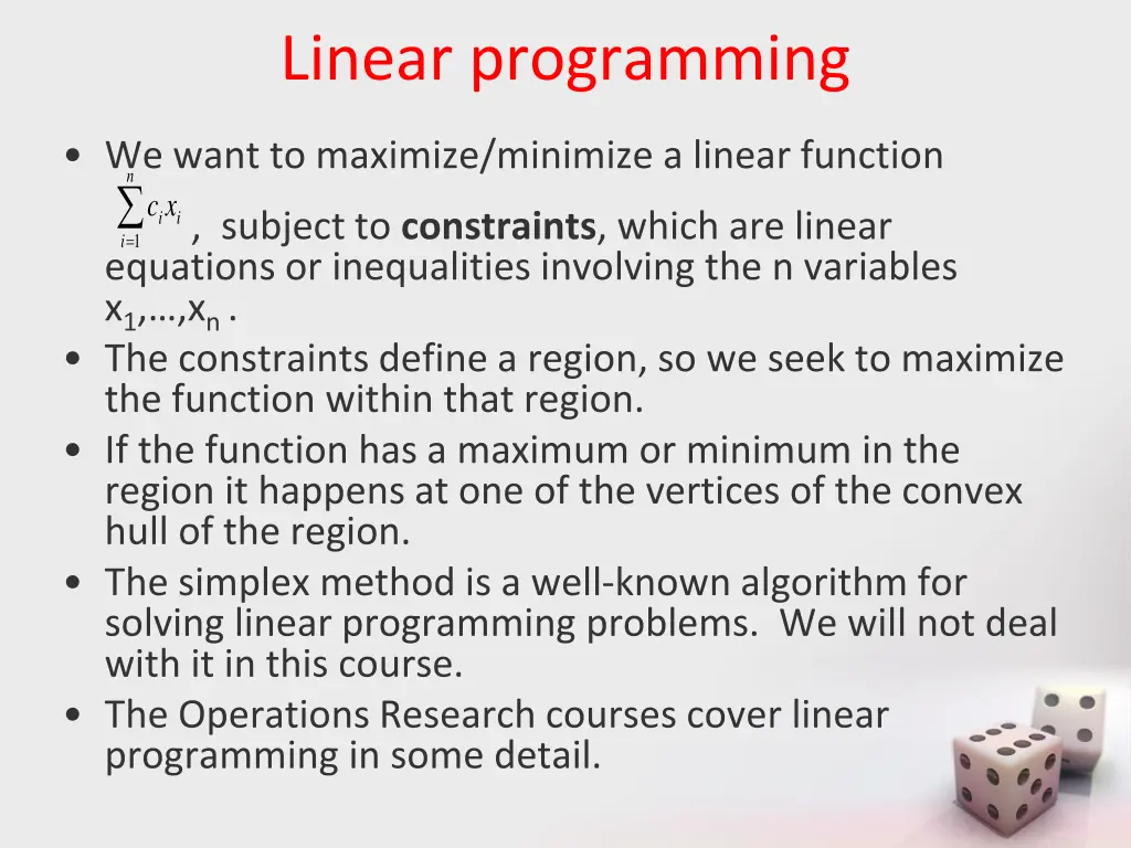 linear programming