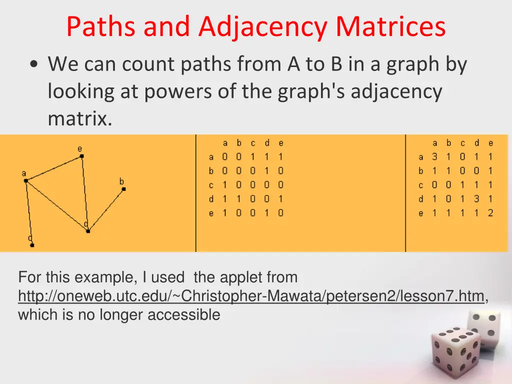 paths and adjacency matrices we can count paths