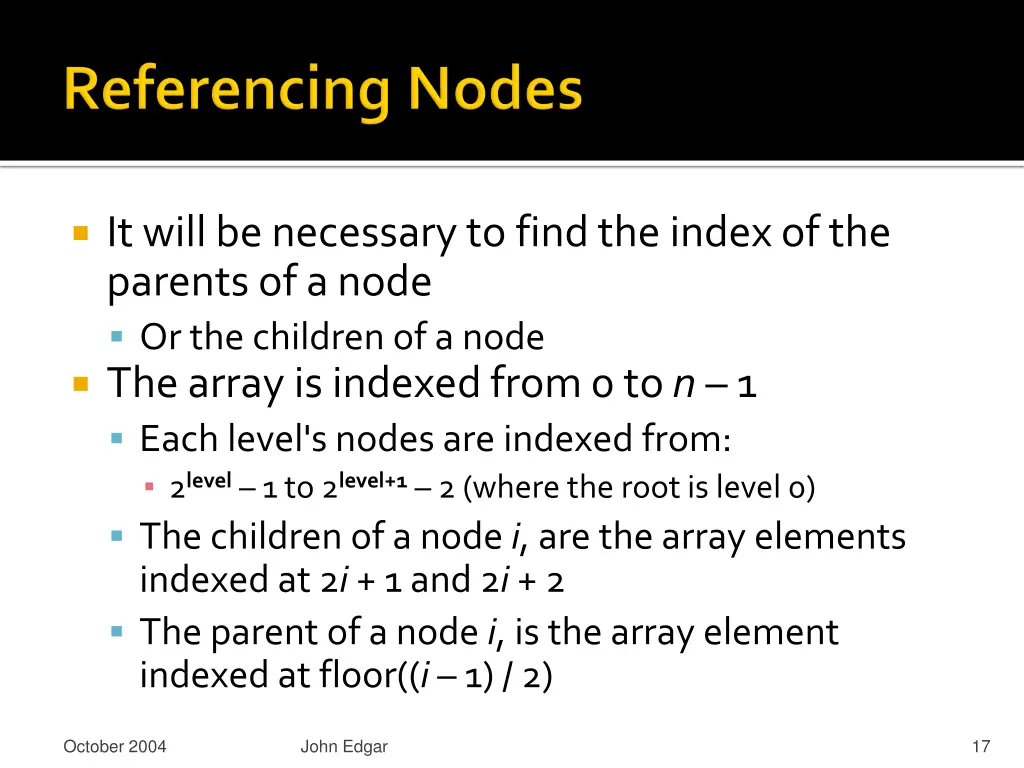 it will be necessary to find the index